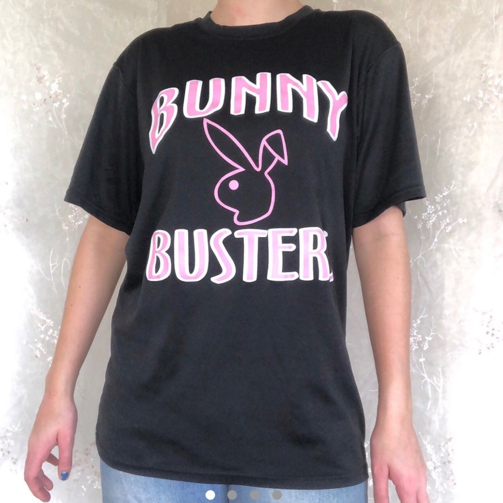 “bunny busters” black t shirt 💗